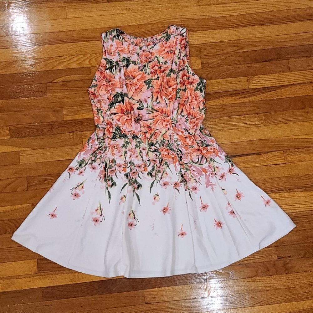 Danny & Nicole Sleeveless Floral Midi Fit & Flare Dress